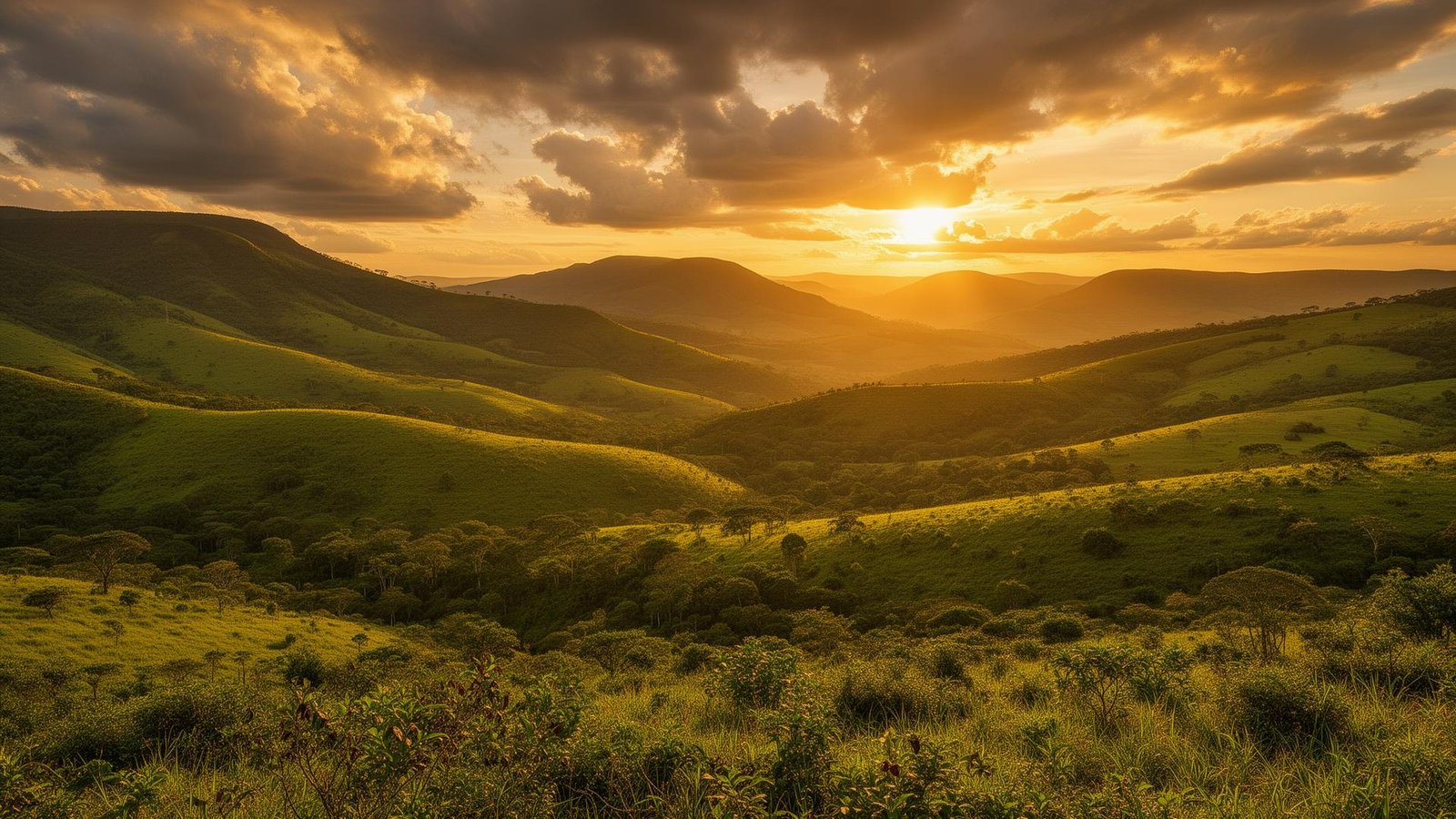 Pôr do sol nas montanhas